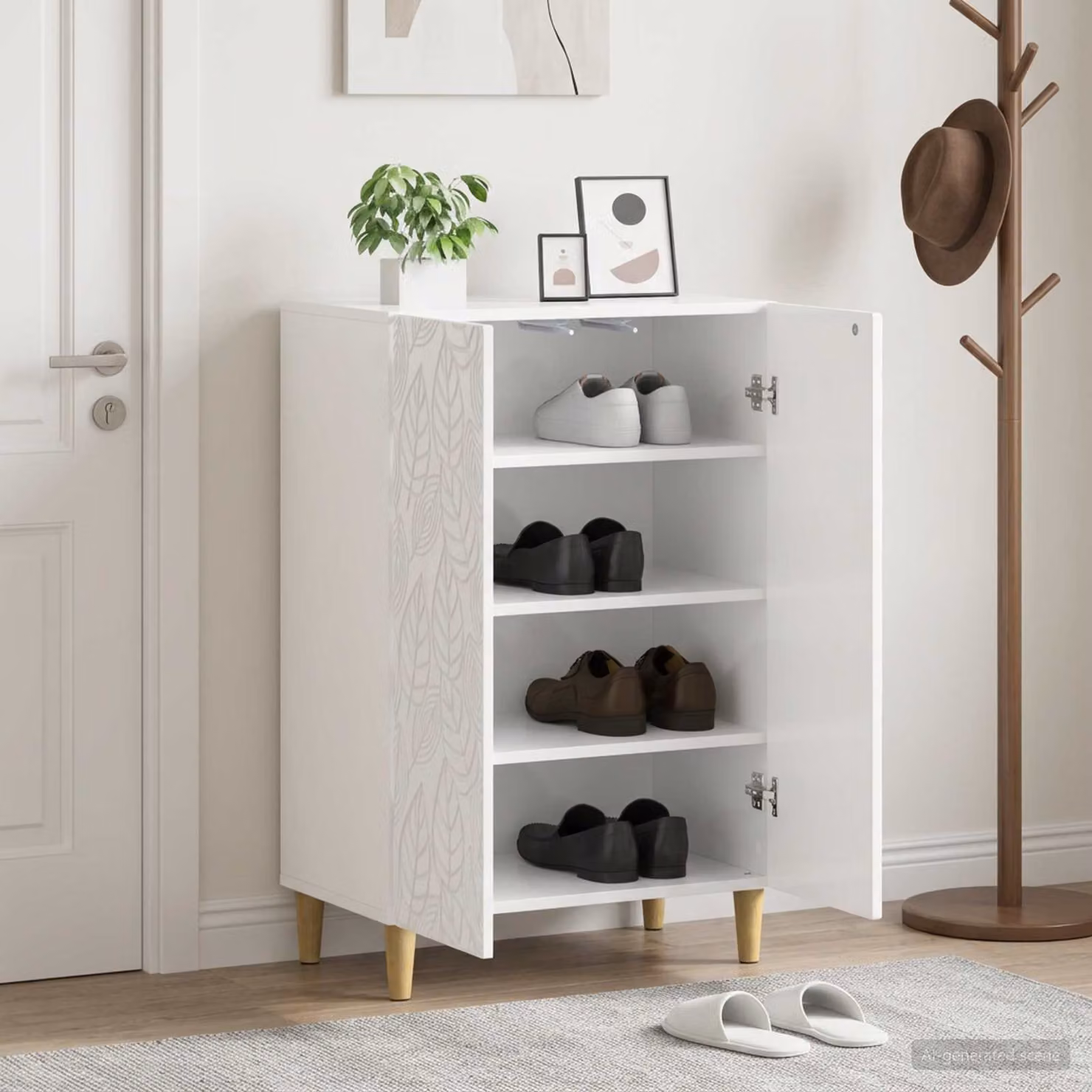 Mobile porta scarpe DELFT vidaXL Bianco Lucido L: 59,5 cm, P: 39,5 cm, H: 90 cm