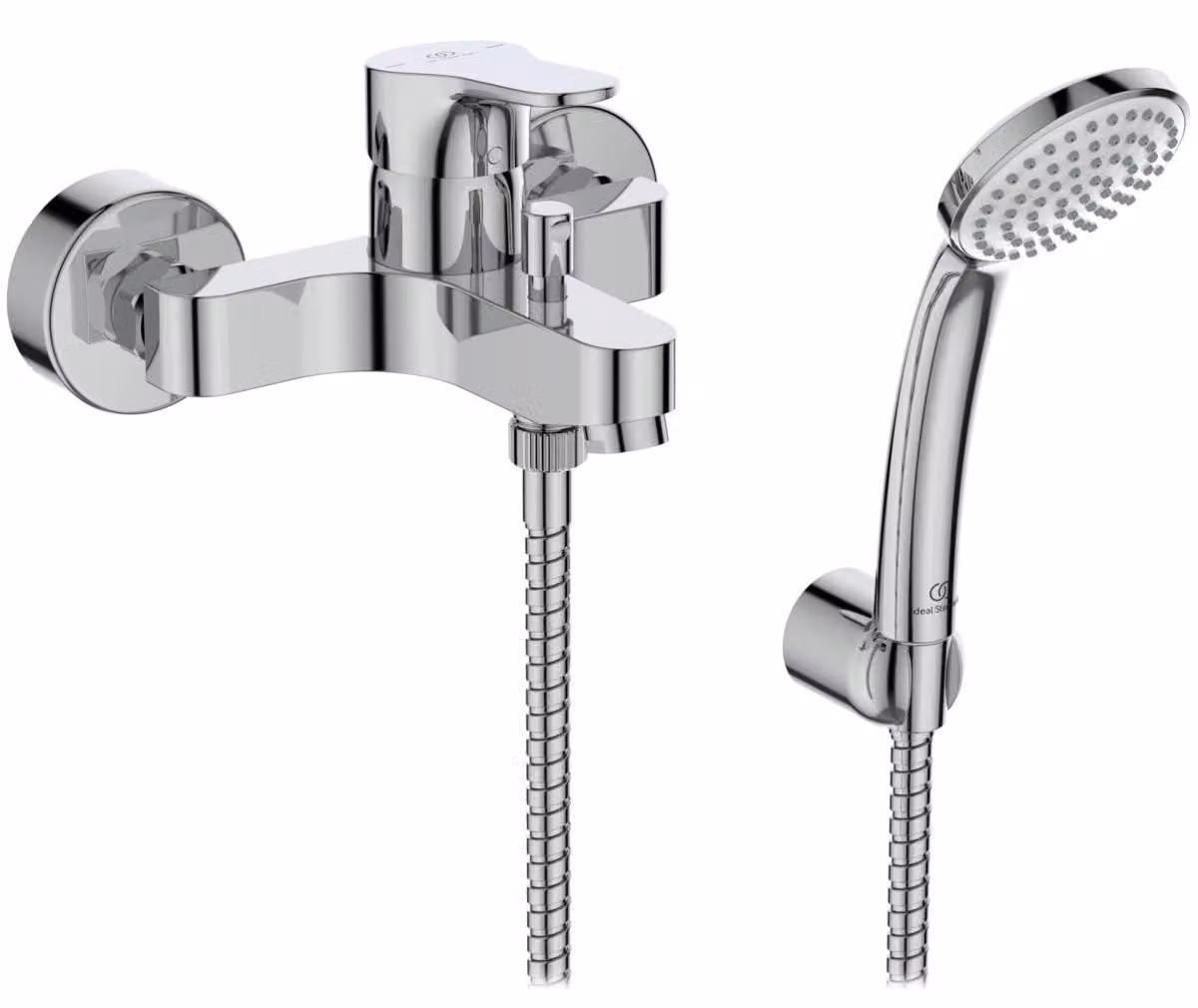 Miscelatore monocomando per bagno/doccia, cromato, con cartuccia da 38 mm, sistema EKO
