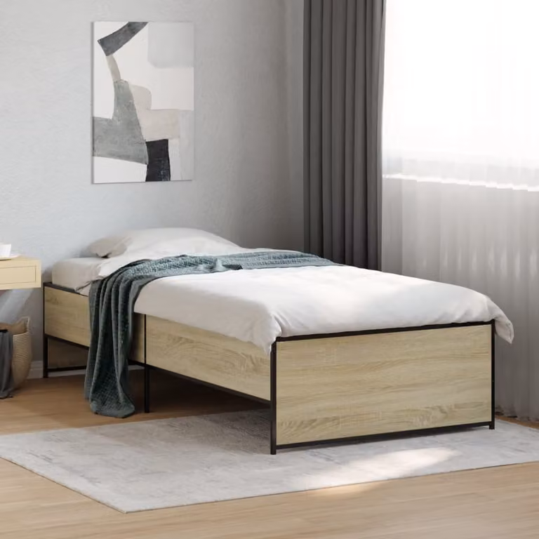 Giroletto vidaXL in Rovere Sonoma e Metallo, L/P/H: 90 x 200 x 40,5 cm