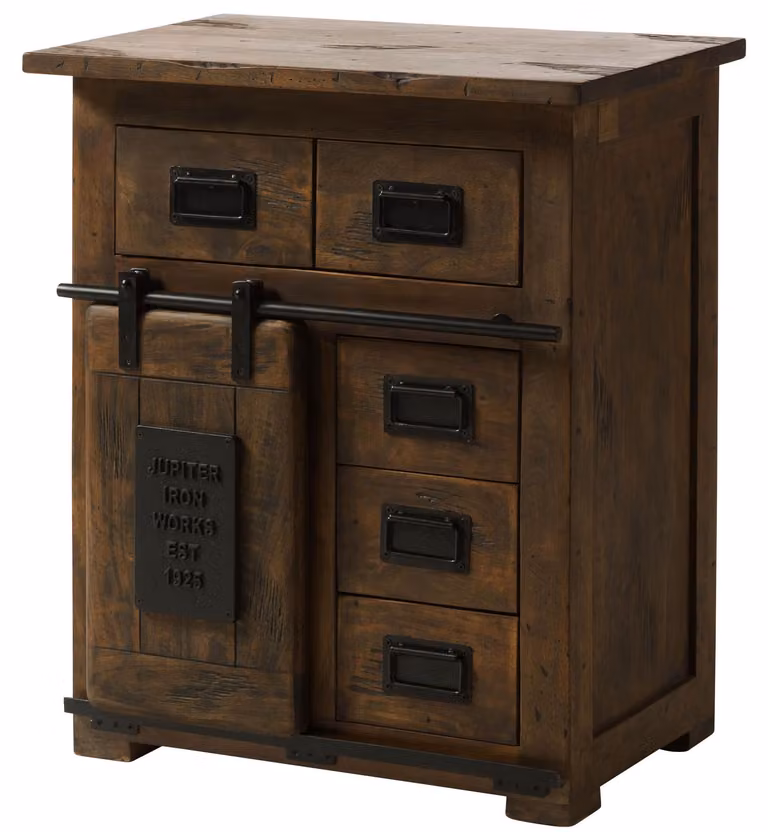 MASSIVMOEBEL24 | Kommode Mango 70x45x85 braun lackiert RAILWAY #411