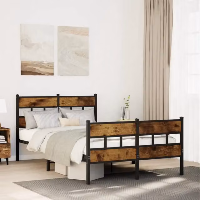 Giroletto in metallo vidaXL colore rovere fumo L/P/H: 120 x 200 cm – 1