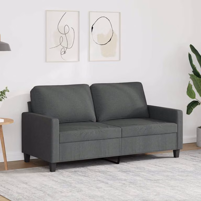 vidaXL Divano Moderno a 2 Posti in Tessuto Grigio con Struttura in Metallo