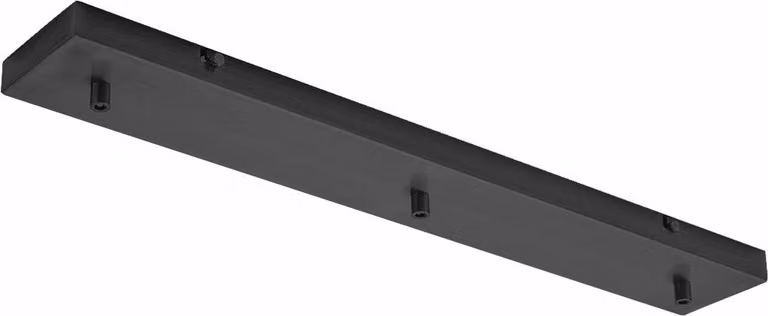 Rosone rettangolare in metallo IP20 per Lampadari e lampade a sospensione - Base da soffitto moderna, attacco centrale, facile installazione - Nero