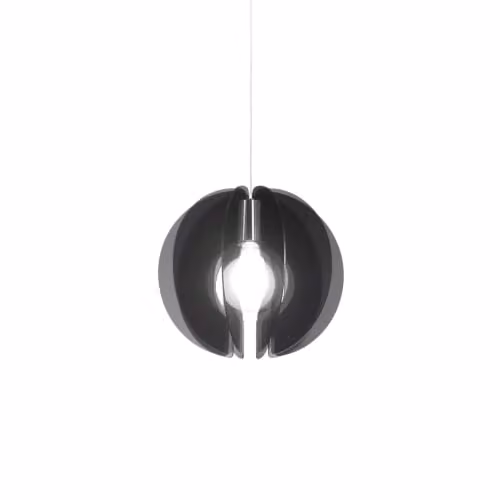 Sospensione Moderna Polilux ® Fumè E Metallo Cromo 1 Luce E27