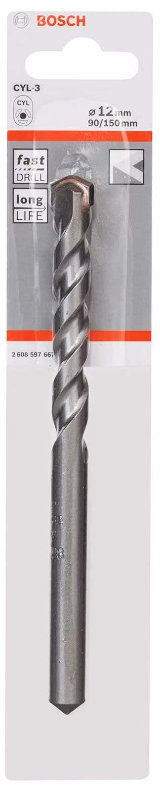 Betonbohrer CYL-3, 12 x 90 x 150 mm, d 10 mm, 1er-Pack