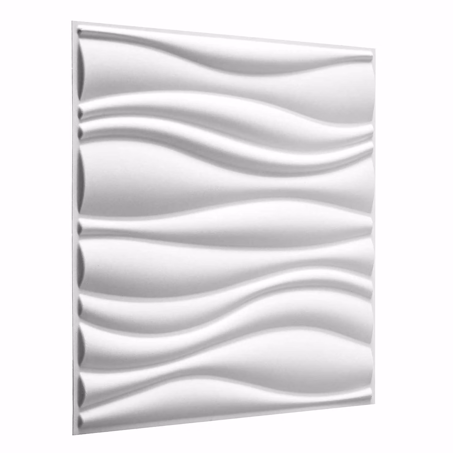 Set di 4 pannelli da parete vidaXL effetto legno in plastica, colore bianco, L 50 x L 50 x H 17,5 cm