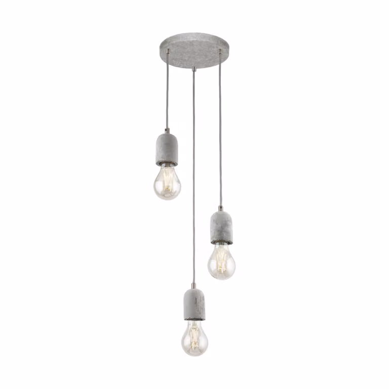 EGLO lampada a sospensione "SILVARES" 3x60 W grigio 95523