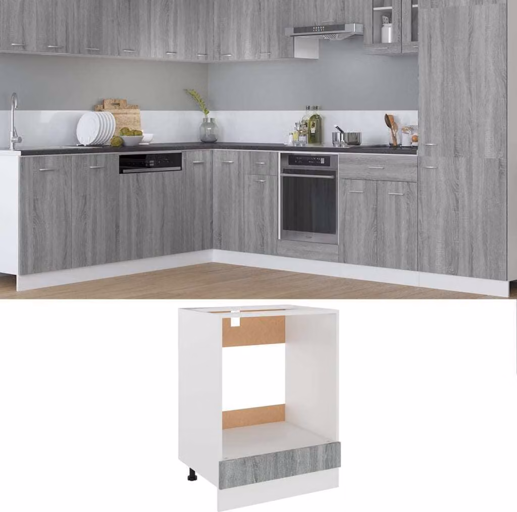 The Living Store Armadio per stufe Grigio Sonoma 60x46x81,5 cm Materiale legno
