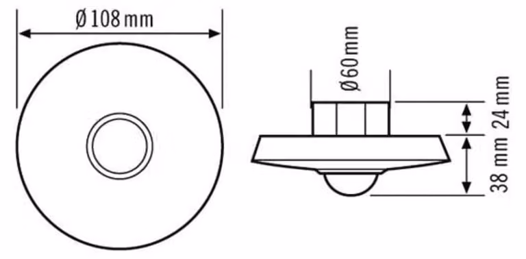 Rivelatore di presenza a soffitto ESYLUX ws PD-C 360i/8 UC EP10427312