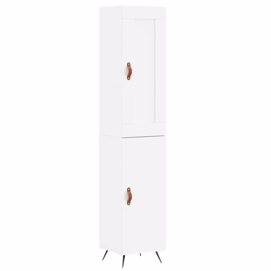 Credenza Bianca 34,5x34x180 cm in Legno Multistrato
