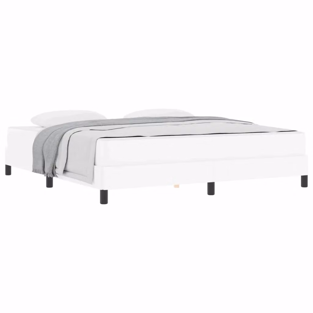 Letto matrimoniale moderno vidaXL in tessuto bianco con struttura in legno e doghe fisse L: 180 cm, P: 200 cm, H: 203 cm – 2