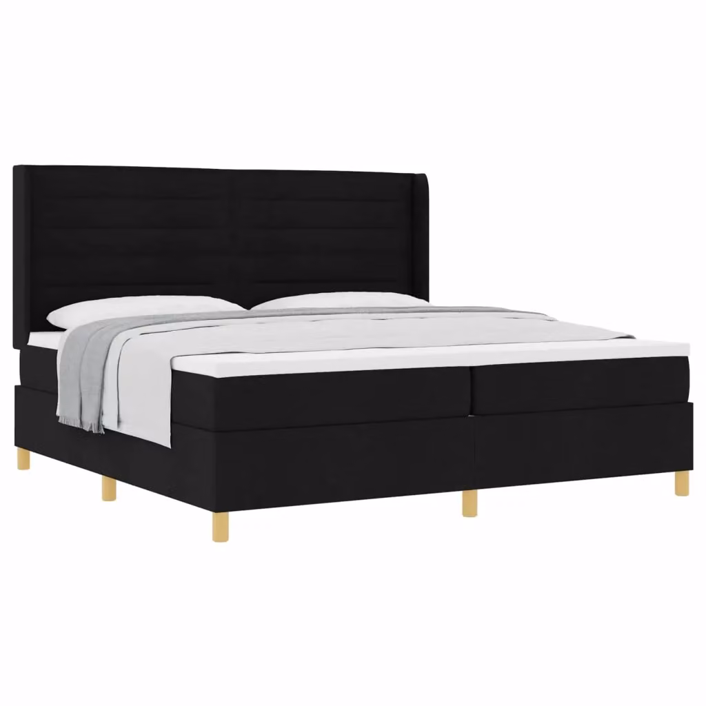 Letto a molle moderno vidaXL con materasso in tessuto nero e oro L/P/H: 200 x 200 x 28 cm – 2
