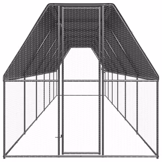 Gabbia per polli da esterno Videx in acciaio zincato grigio L 2 m x P 12 m x H 2 m