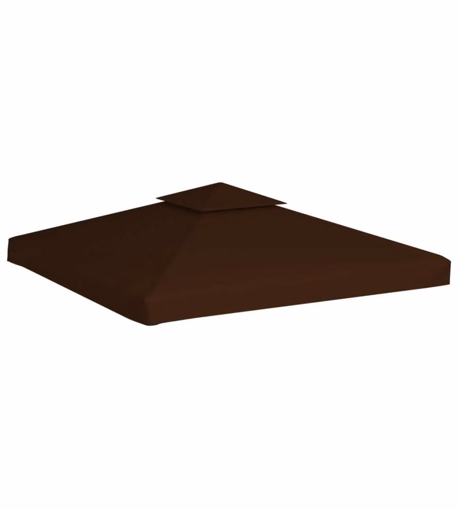 Copertura Superiore per Gazebo a 2 Strati 310g/mq 3x3m Marrone