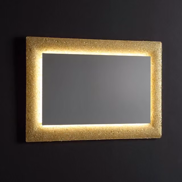 Specchio con cornice in vetro fuso 90x62