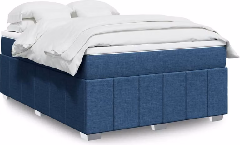 Maison Exclusive - Giroletto a Molle con Materasso Blu 140x200 cm in Tessuto