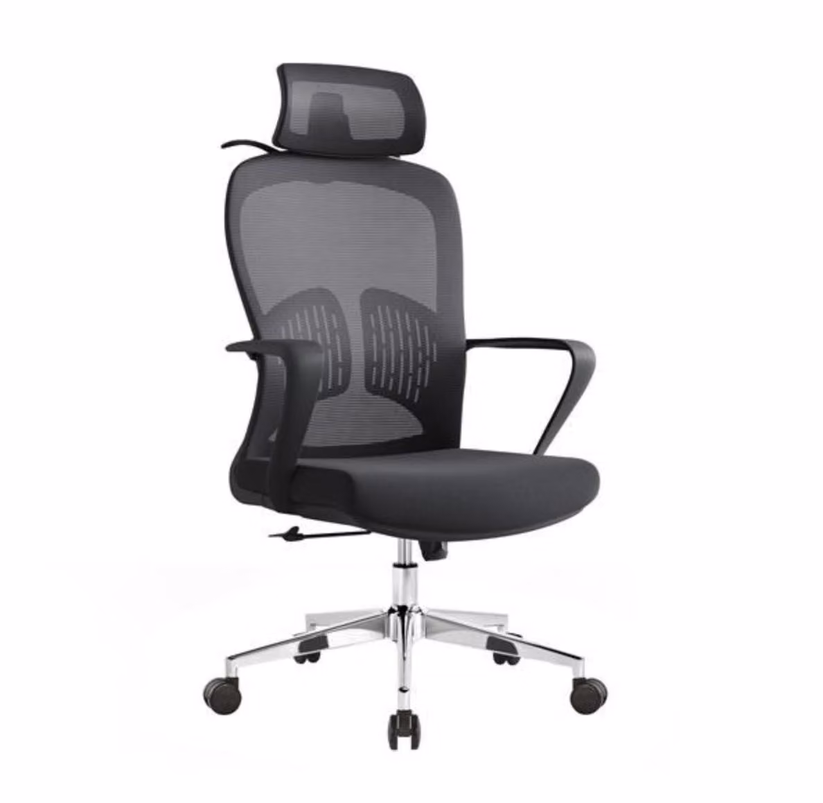 Sedia da ufficio ergonomica Baby Mix con poggiatesta e supporto lombare, nera