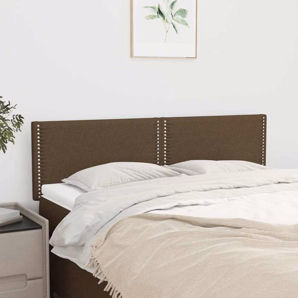 Testiera per letto vidaXL in tessuto marrone scuro con pannello imbottito L: 144 cm, P: 5 cm, H: 78-88 cm