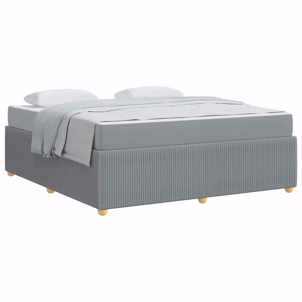 Struttura del letto imbottita vidaXL in tessuto grigio, L 180 x P 200 cm – 2