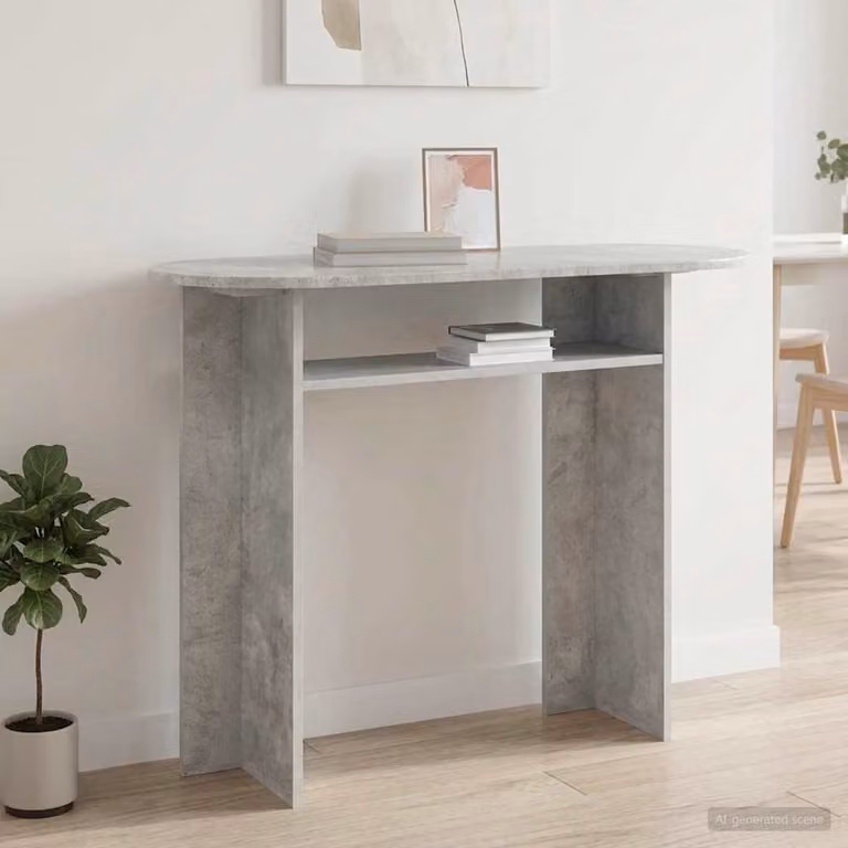 vidaXL Tavolo consolle moderno in MDF Grigio, L 100 x P 39,5 x H 75 cm