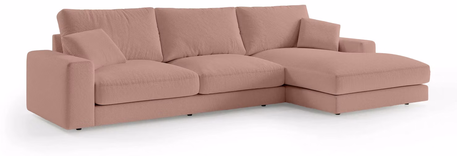 Divano angolare Harvesty, colore beige rosato, lato destro