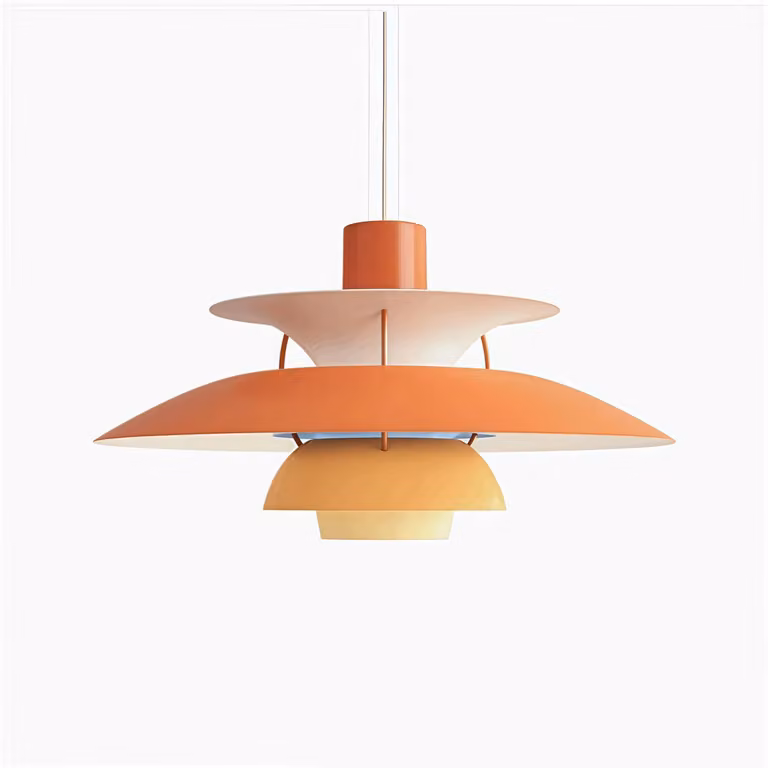 Lampada a sospensione arancione, 40 cm, regolabile, attacco E27, alluminio, design moderno