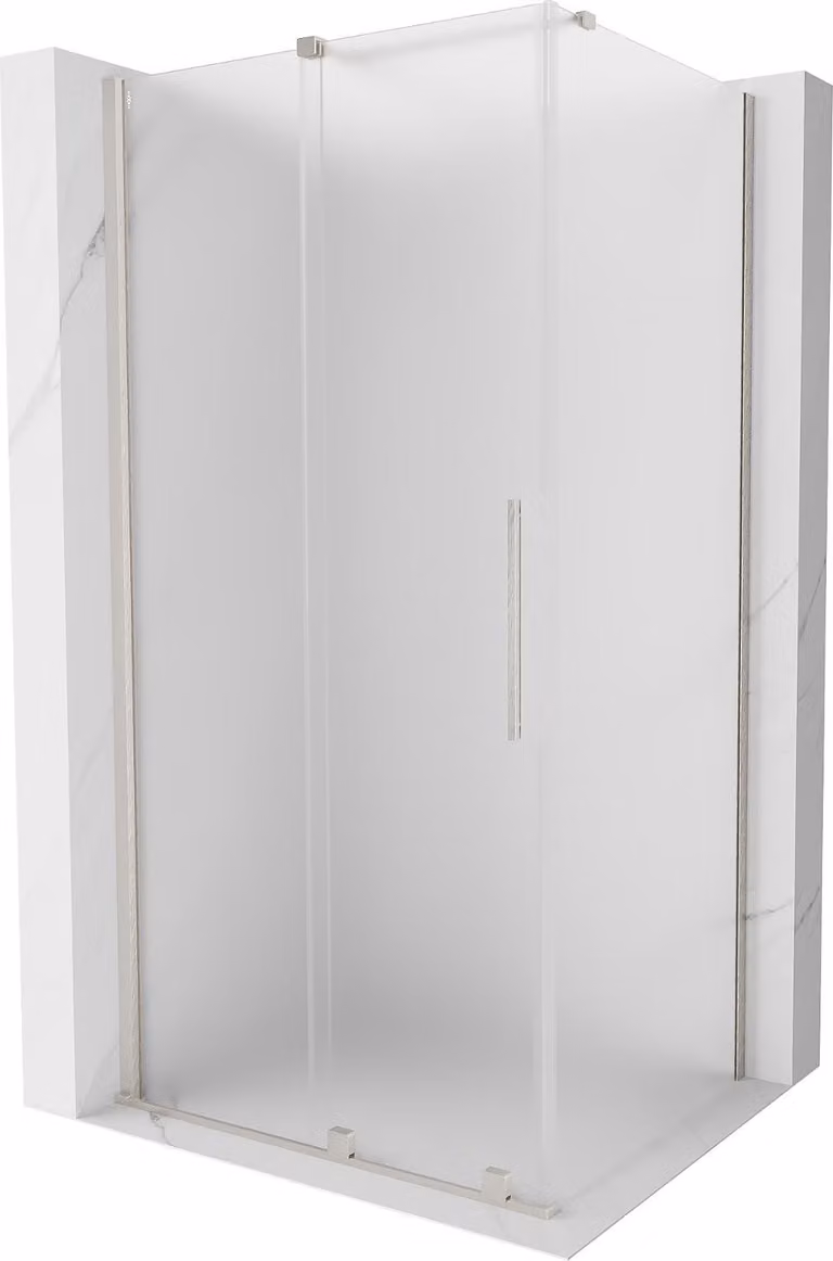 Mexen Velar cabina doccia scorrevole 100 x 80 cm, smerigliato, nichel spazzolato - 871-100-080-31-97