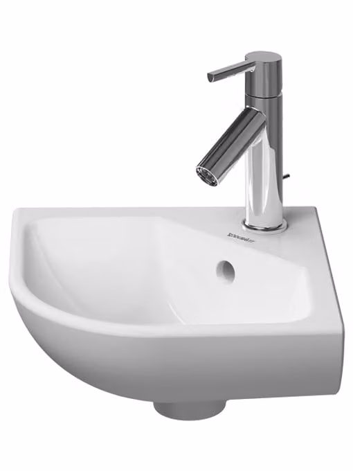 Duravit ME by Starck lave-mains d'angle, 1 trou pour robinet, avec trop-plein, 430mm, 0722430000, 0722430000