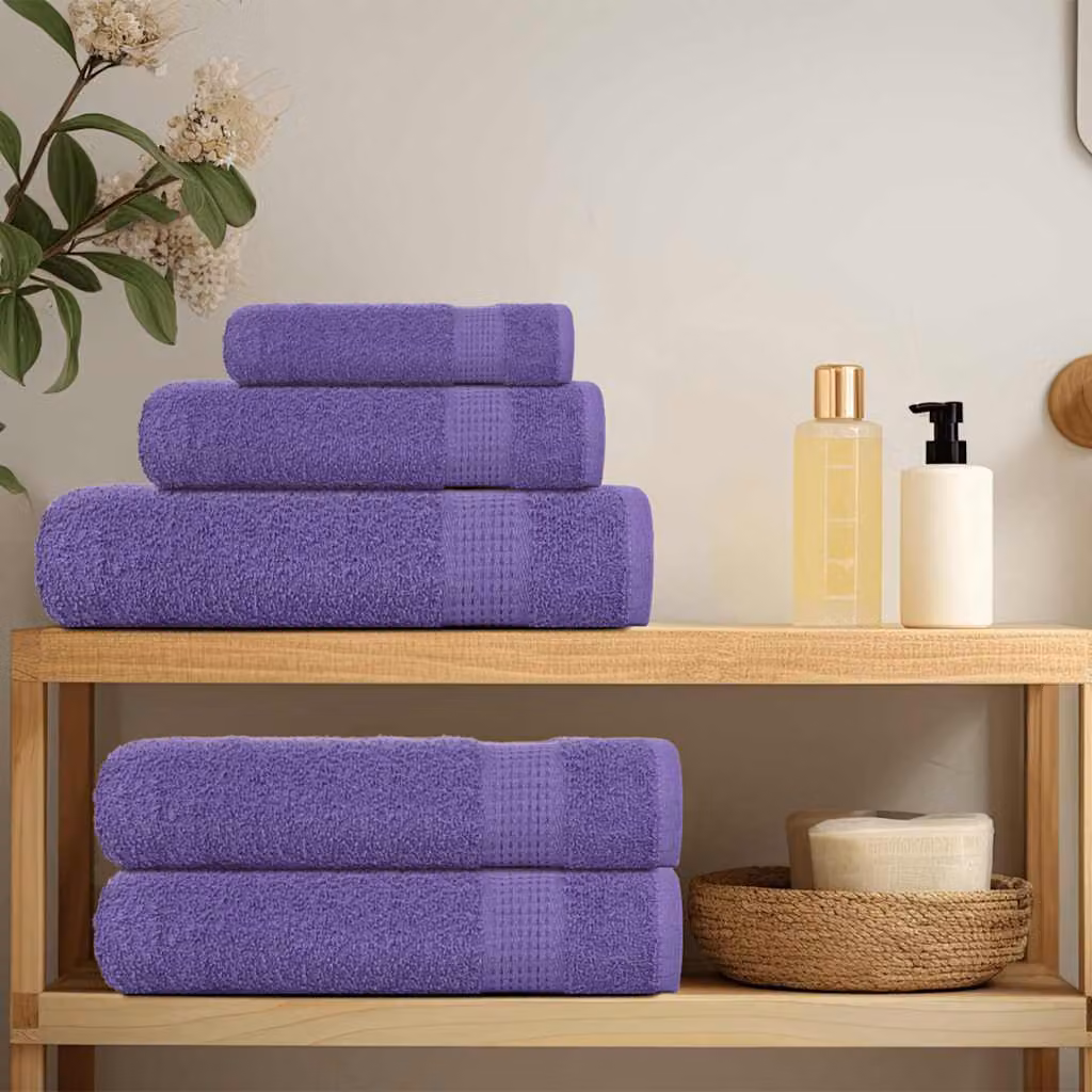 vidaXL Asciugamani da doccia FROGN 4 pz Viola 70x140 cm 360 g/m²