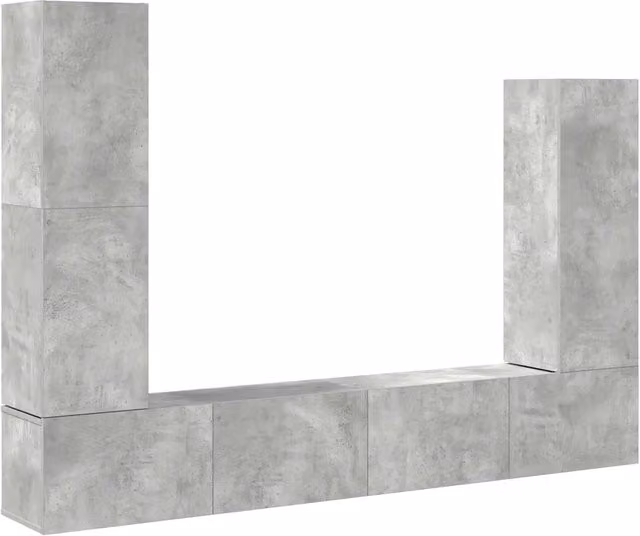 Set di Mobili Porta TV 4 pz | Armadietto TV | Mobile Porta TV Grigio Cemento in Legno Multistrato