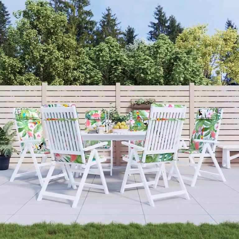Set di 6 cuscini per sedia con schienale alto vidaXL multicolore in tessuto Oxford impermeabile e traspirante