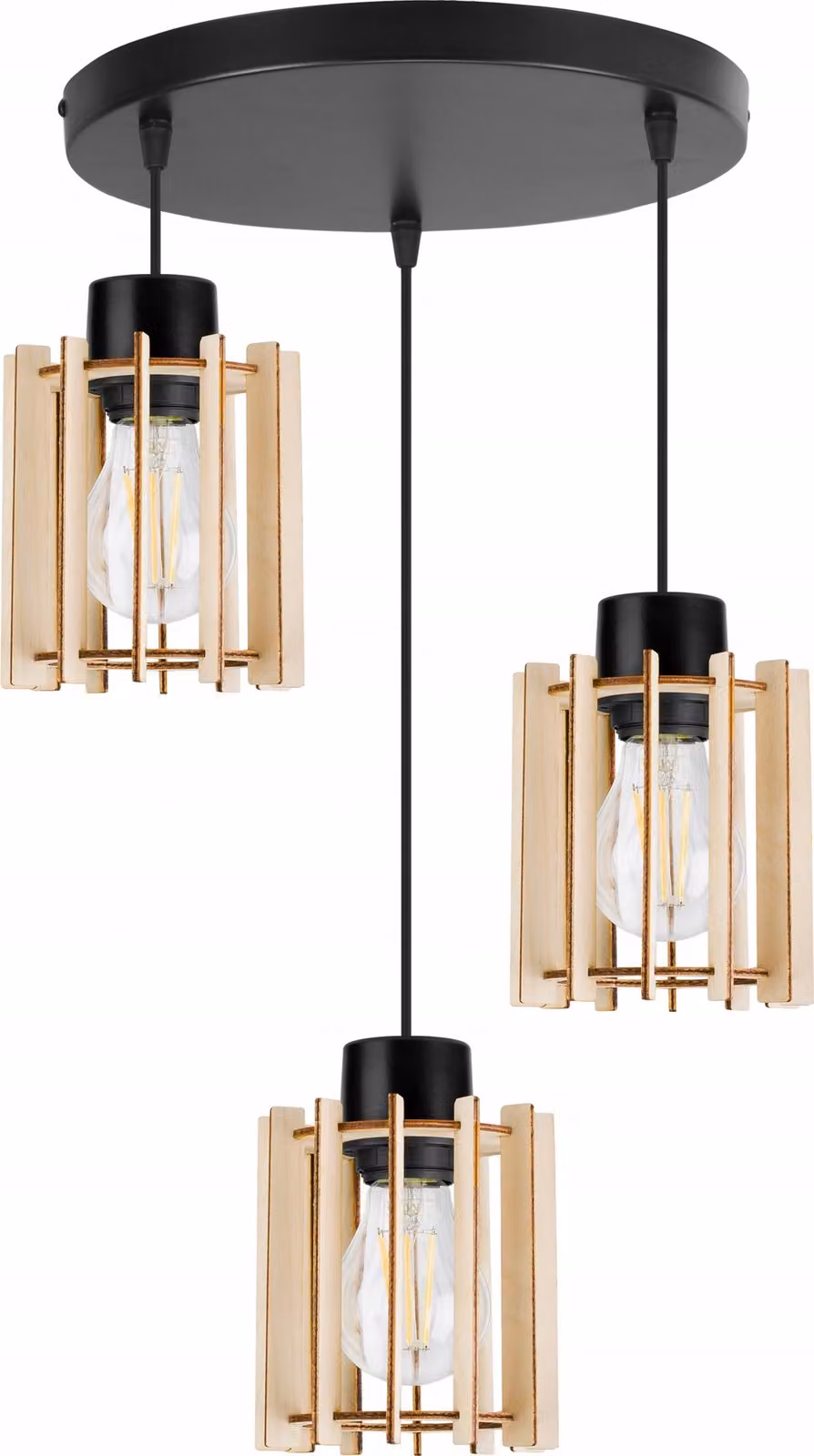 Moderna Lampada A Sospensione A Led In Legno