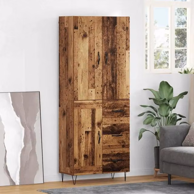 Credenza 2 pz Legno vecchio 69,5 x 34 x 180 cm 3415625
