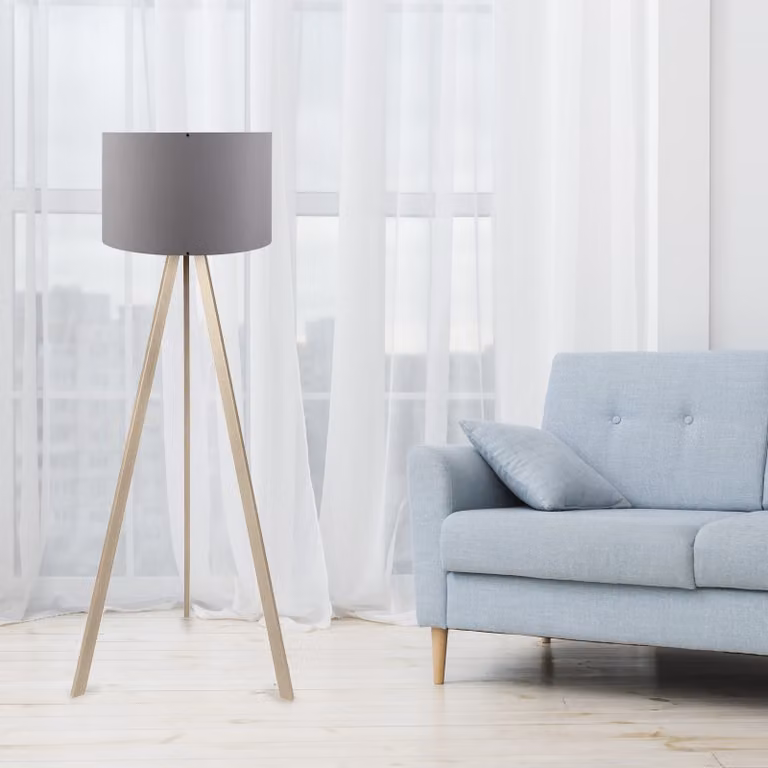 Opviq, AYD-1522, lampade da terra, grigio, MDF, 38 x 38 x 140 cm