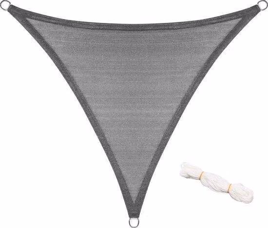 Telo ombreggiante triangolare - Protezione solare - Telo per pergola - Telo protettivo UV - Grigio scuro 4x4x4 m