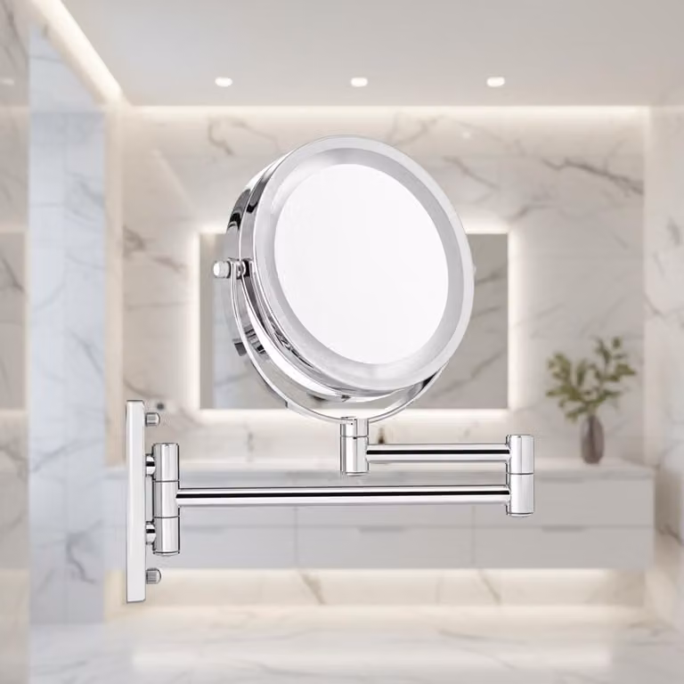 Specchio cosmetico Specchio da parete con LED Specchio cosmetico 10x Specchio da bagno rotondo