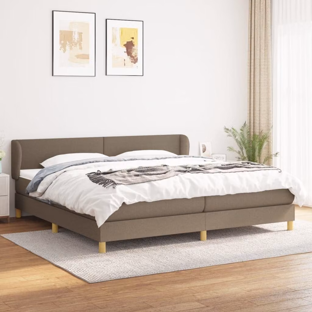 Maison Exclusive - Giroletto a Molle con Materasso Tortora 200x200 cm in Tessuto