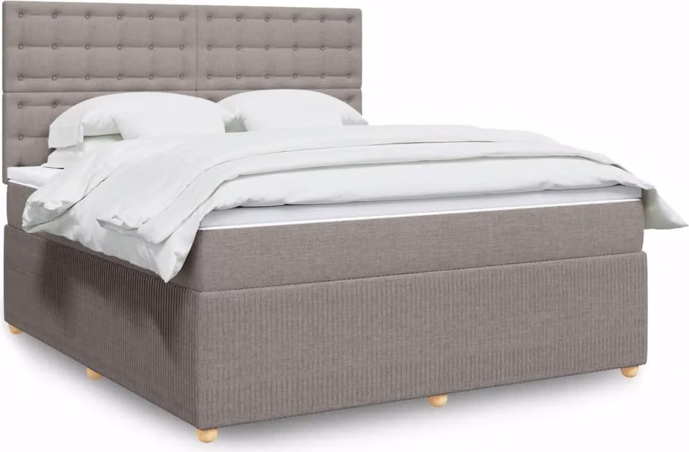 Maison Exclusive - Letto boxspring con materasso Taupe 180x200 cm Tessuto