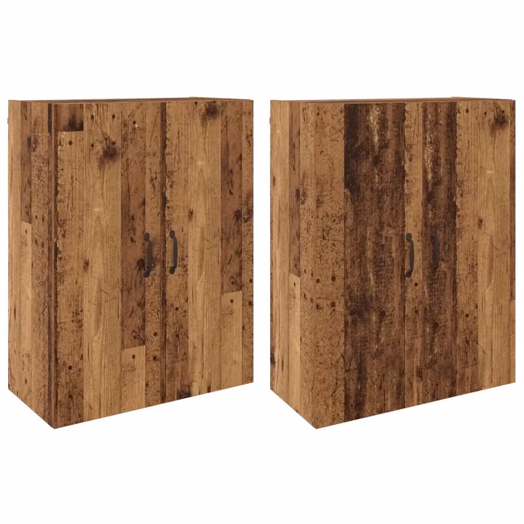 Set di 2 Mobiletti a muro vidaXL in legno marrone opaco L: 69,5 cm, P: 34 cm, H: 90 cm – 2
