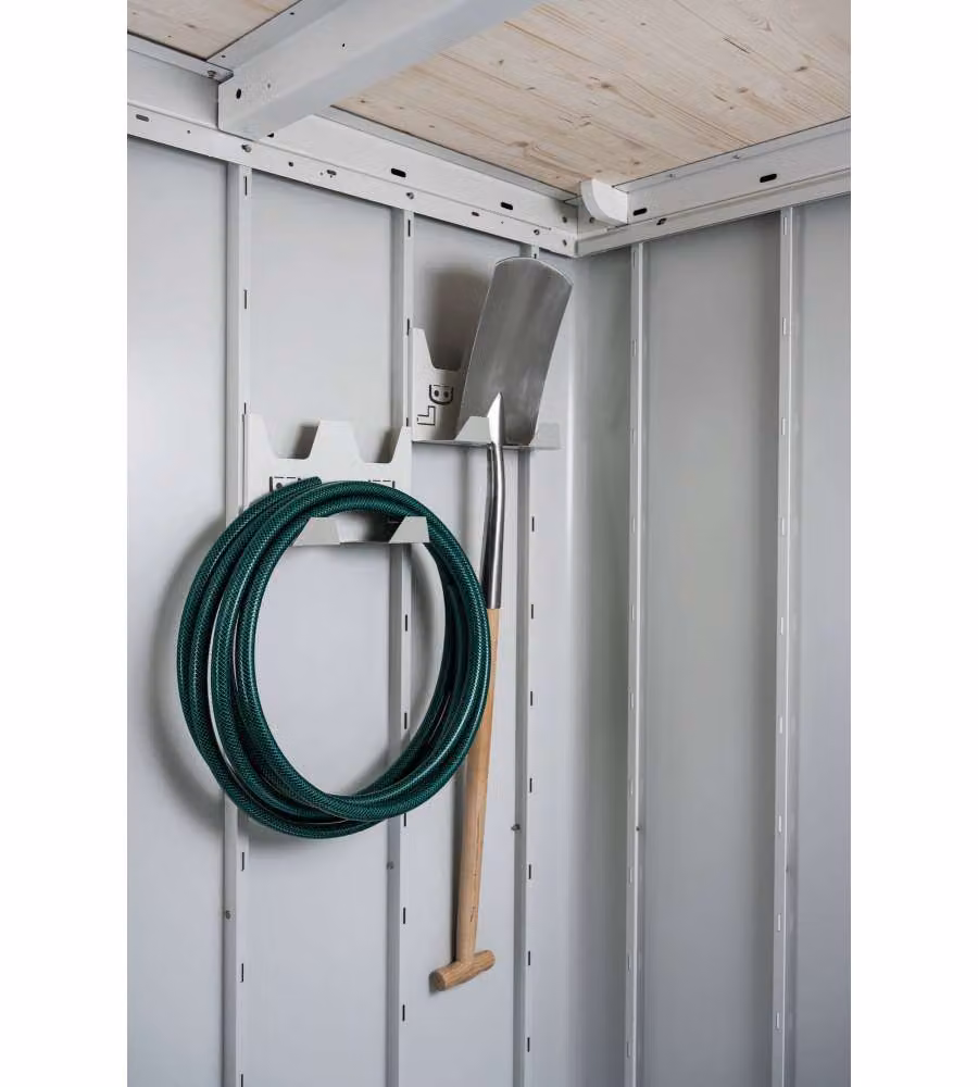 Biohort Porta Attrezzi per Casetta Neo Bianco Grigio 2 pz