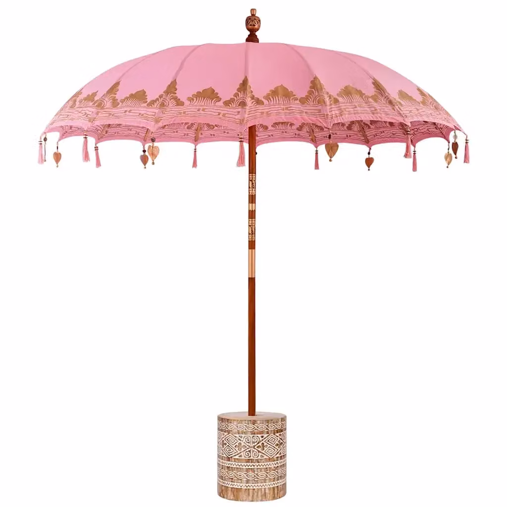 Ombrello balinese con base vidaXL Rosa L 215 cm x P 215 cm x H 260 cm – 2
