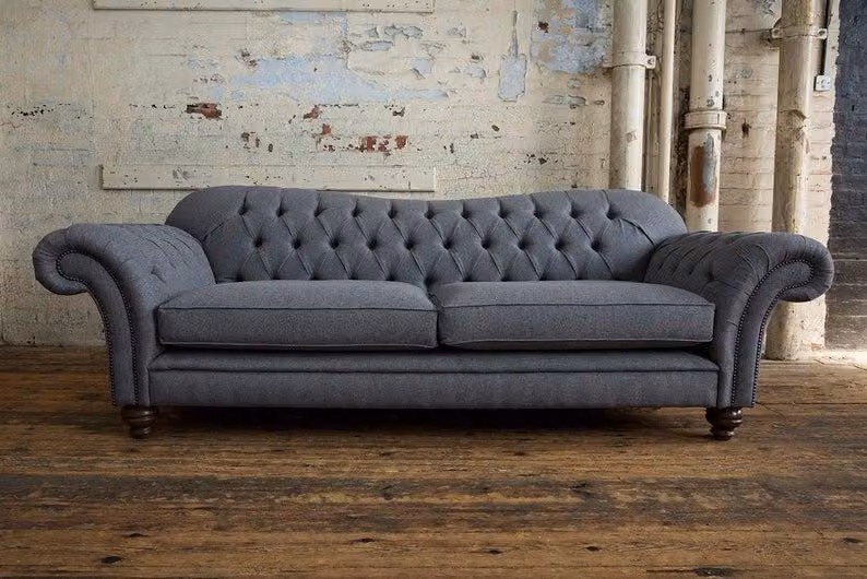 Sofa 4 Sitzer Couch design Chesterfield Polster Sitz Garnitur Leder