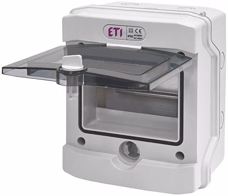 Quadro di distribuzione a parete ETI, 1 fila, 6 moduli, grado di protezione IP65