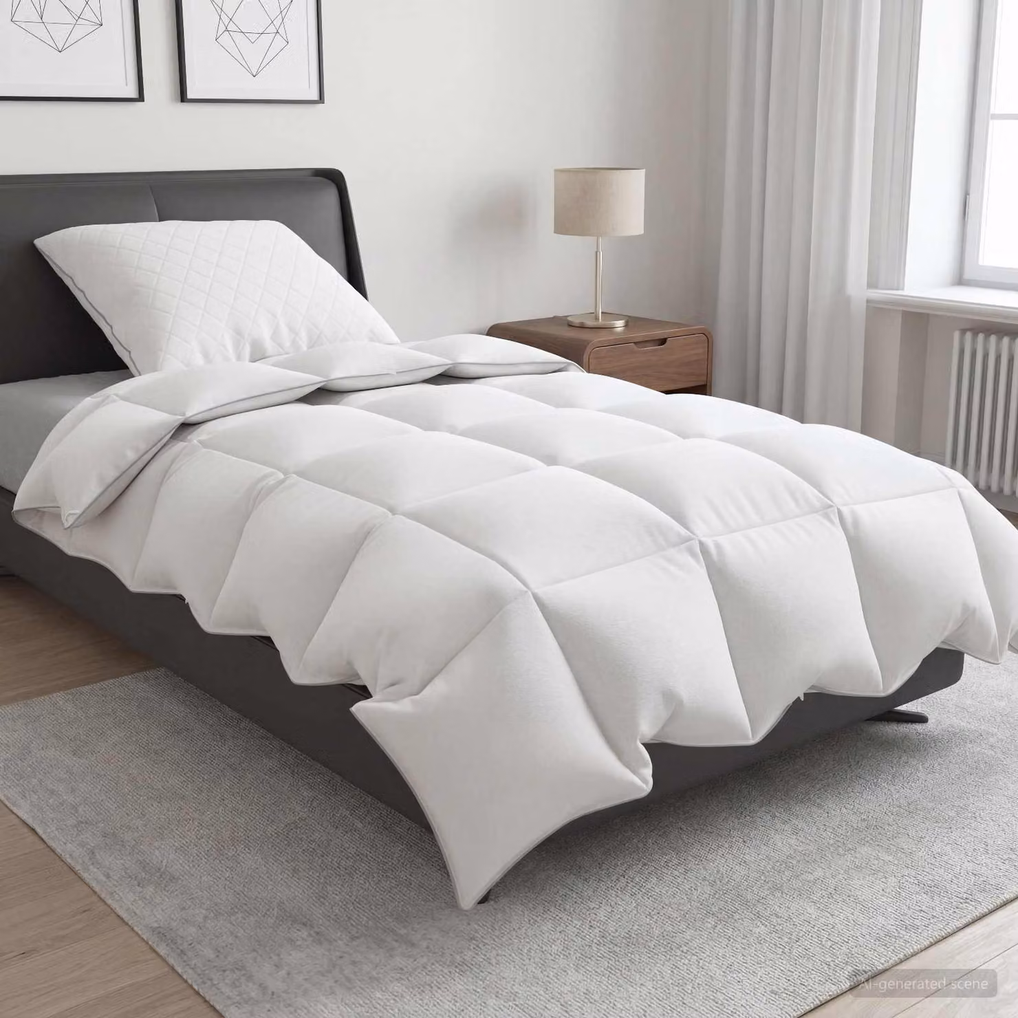 Set di 2 piumoni invernali vidaXL FULDA in piume d'oca e piumino bianchi L 135 x P 200 cm