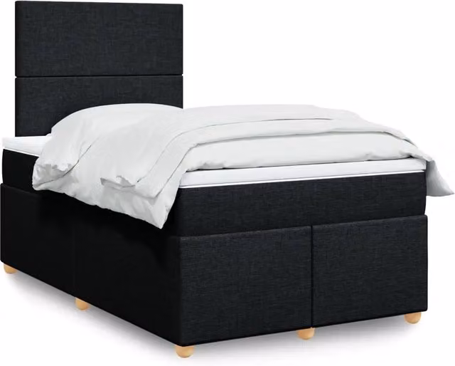 Giroletto a Molle con Materasso Nero 120x200 cm in Tessuto 3293542