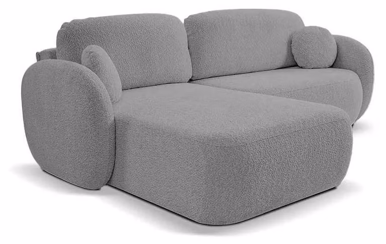 Divano angolare con funzione letto, modello Olemo, lato sinistro, colore grafite