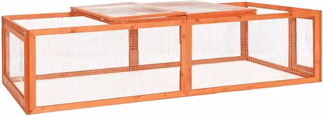 Conigliera vidaXL in legno massello di abete marrone L: 183 cm, P: 90 cm, H: 46,5 cm
