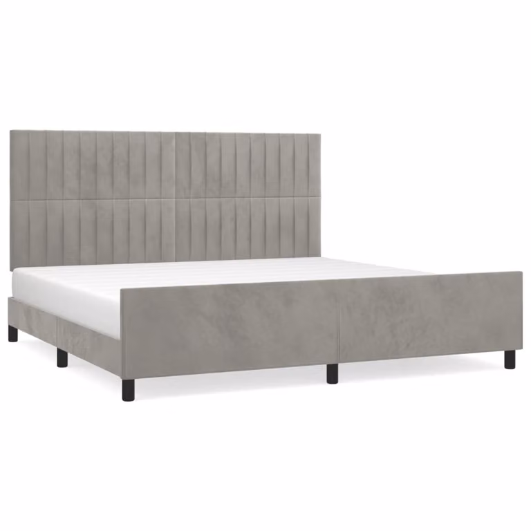 Giroletto senza Materasso Grigio Chiaro 200x200 cm Velluto