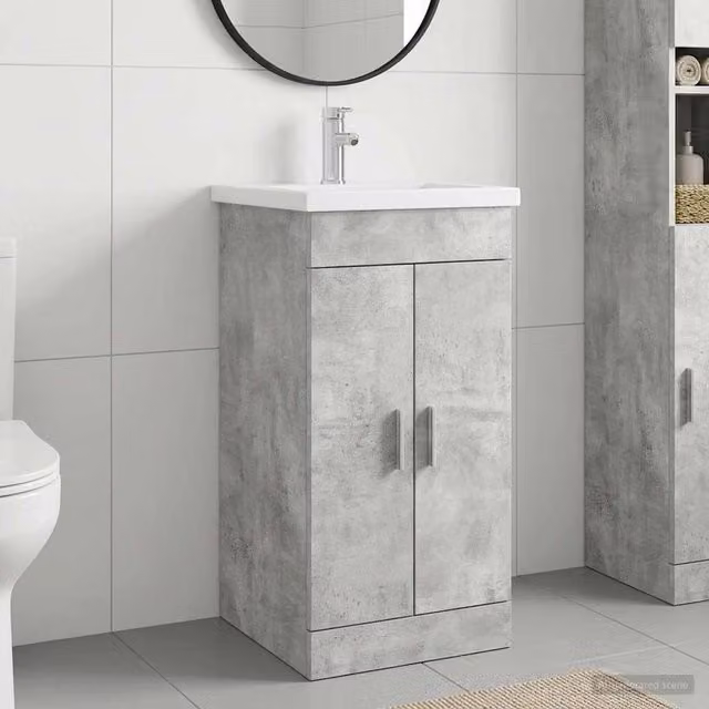 Mobile da bagno con lavabo Grigio Cemento 42 x 40 x 84,5 cm 890675