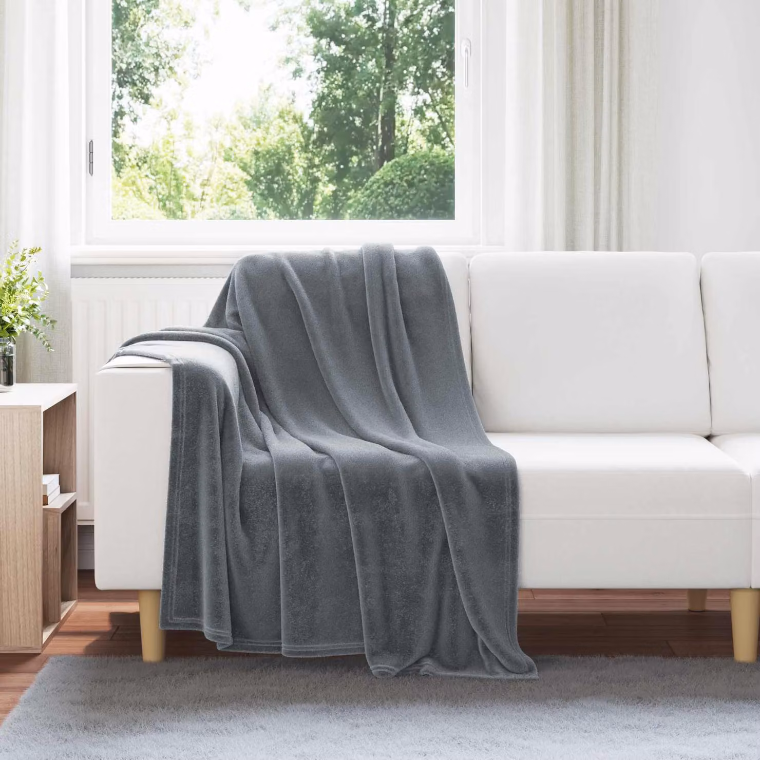 Coperta in pile vidaXL Grigio, L 130 cm x P 150 cm